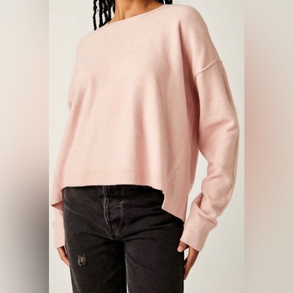 Free People Luna Pullover, Pink Lotus, sz S